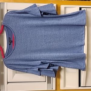 Adorable Cable & Gauge blue top with flutter sleeves, size M